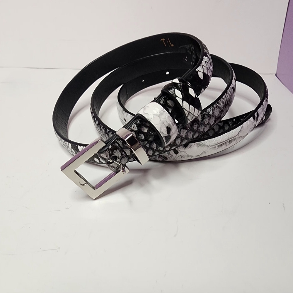 Faux Snake skin belt Black and White - Large 43" Long